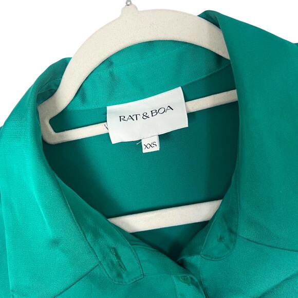 Rat & Boa Alanis Dress Emerald Satin Mini Coquette Party Y2K Glam Sexy Cocktail - Picture 7 of 10